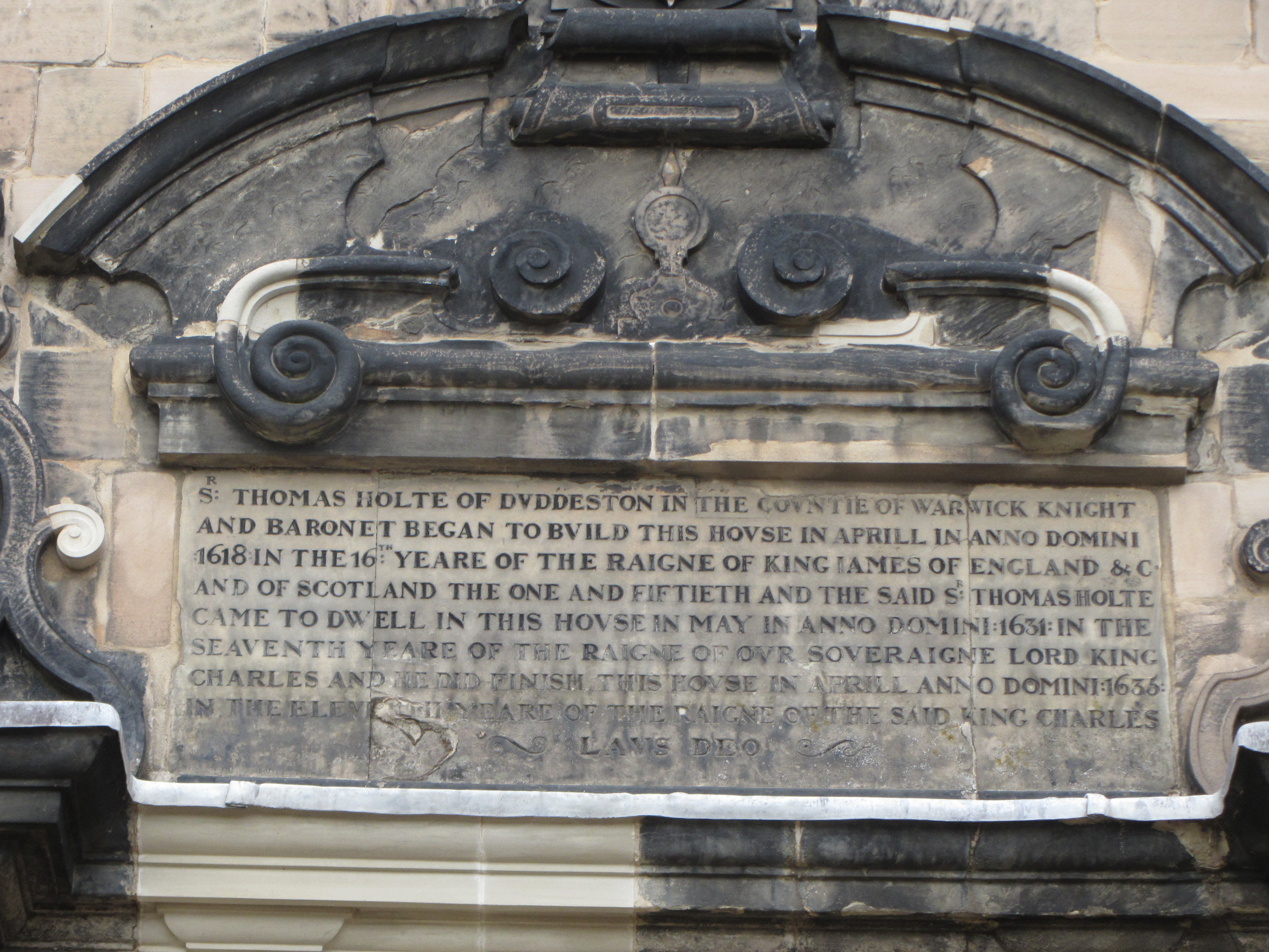 Aston Hall door inscription