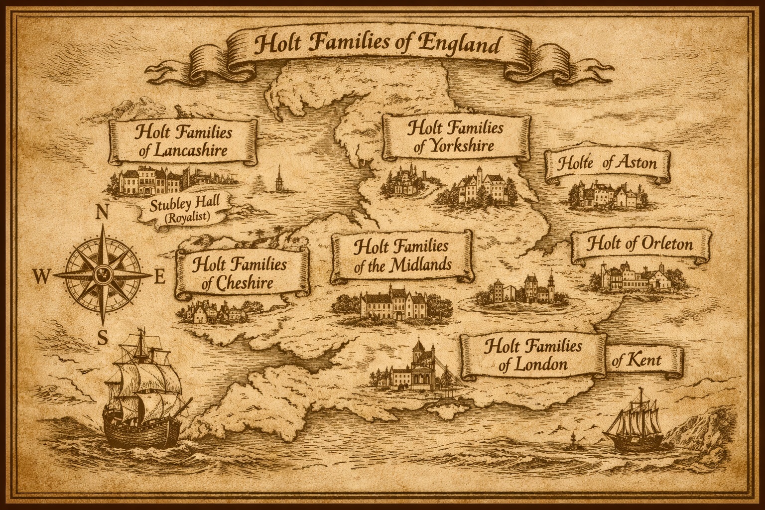 Holt surname distribution across England